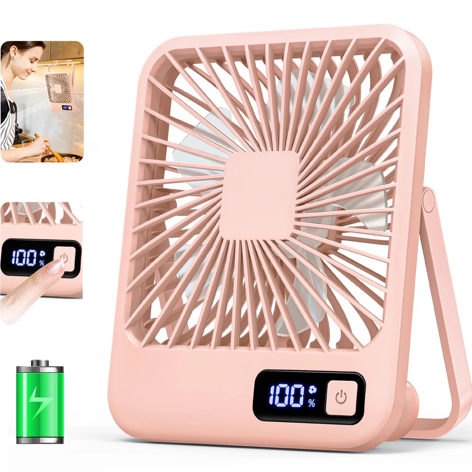 Portable Rechargeable Desk Fan with 180° Folding Design