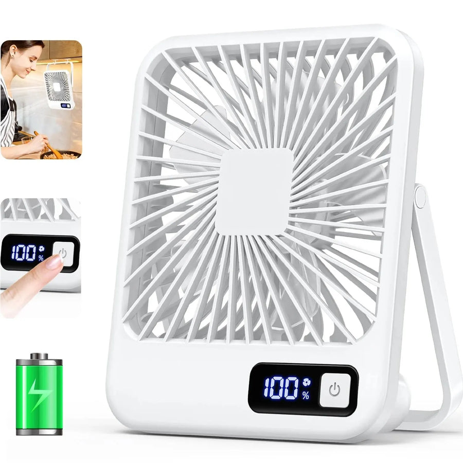 Portable Rechargeable Desk Fan with 180° Folding Design
