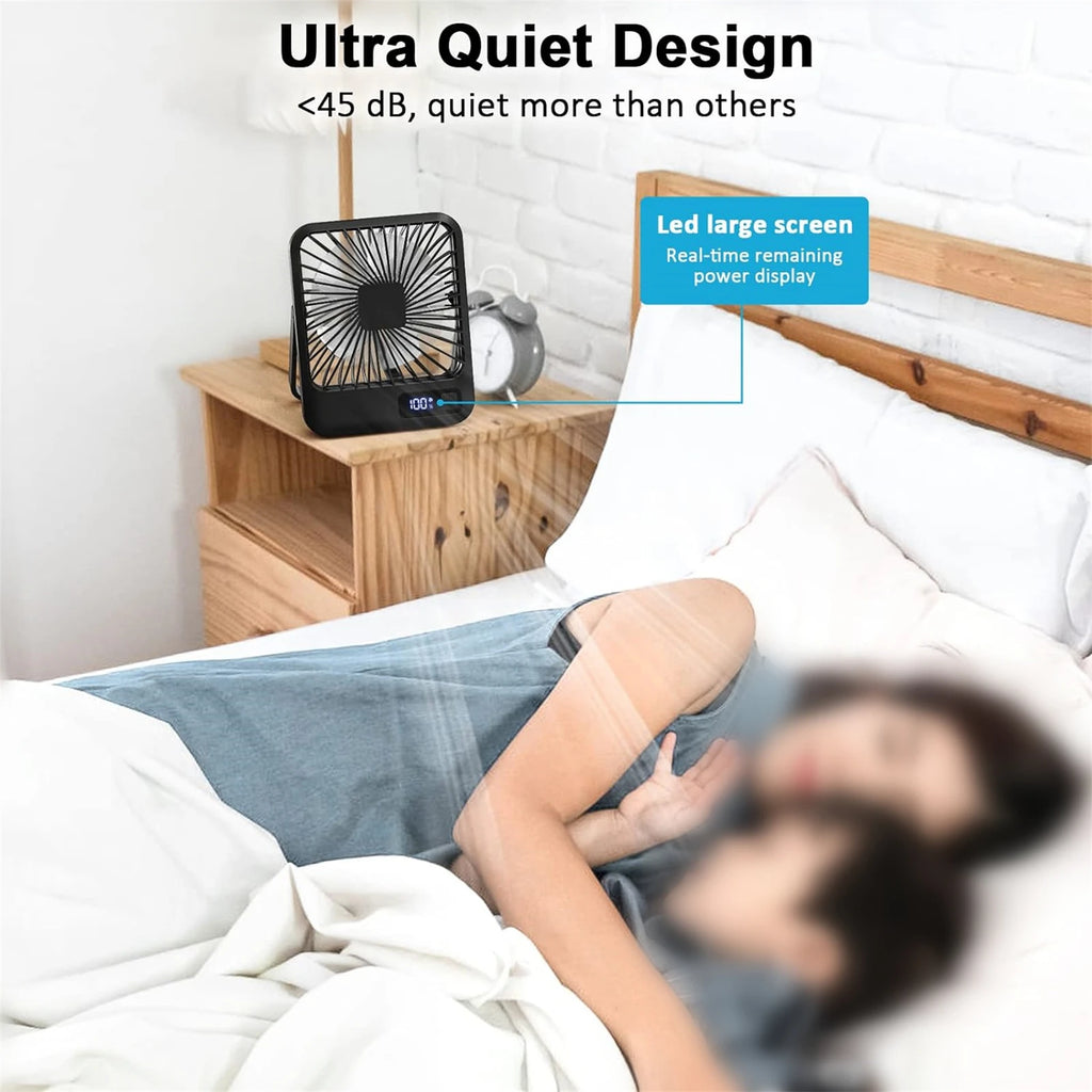 Portable Rechargeable Desk Fan with 180° Folding Design
